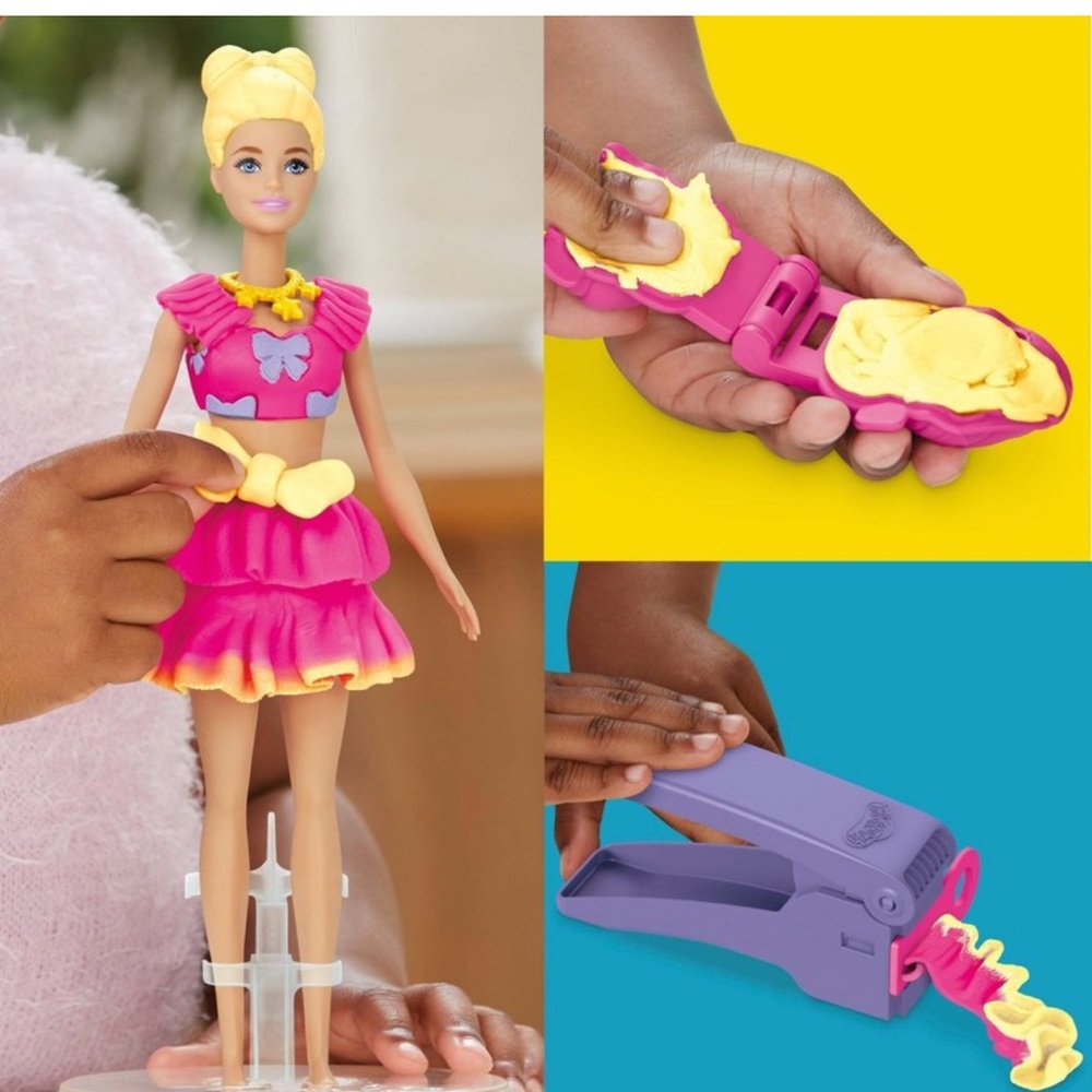 NWT Play-Doh Barbie Ruffles and Bows Set, Make Doll Clothes.+5